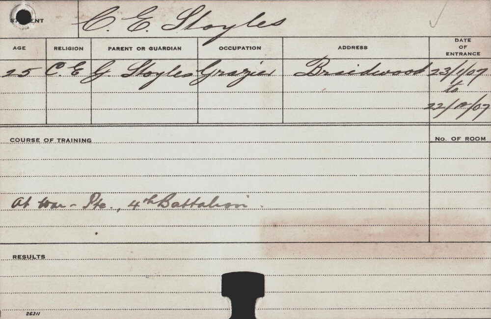 Stoyles, CE (Course Not Identified)