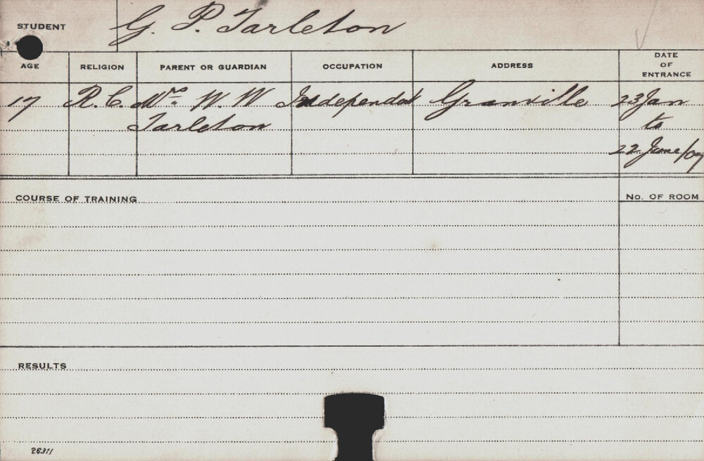 Tarleton, Gerald P (Course Not Identified)