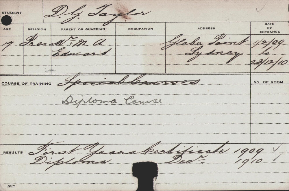 Taylor, DG (Diploma Course)