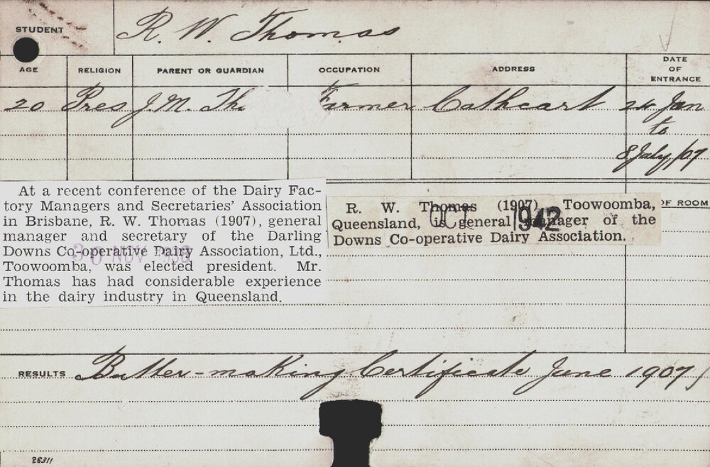 Thomas, RW (Certificate - Butter Making)