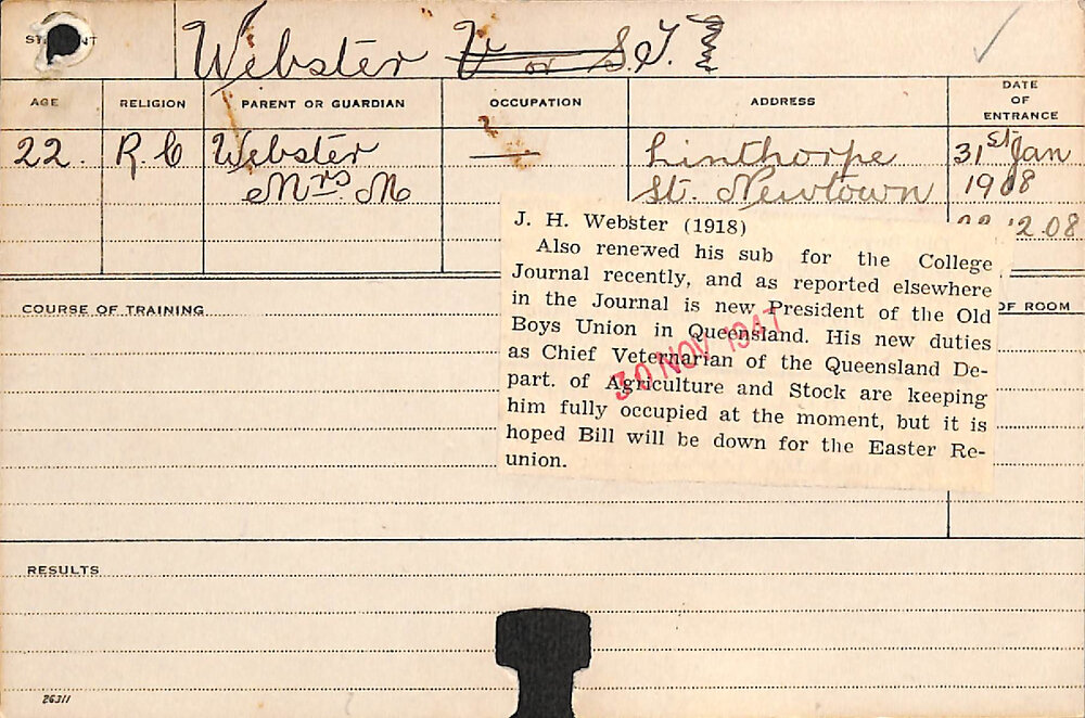 Webster, Thomas (Course Not Identified)