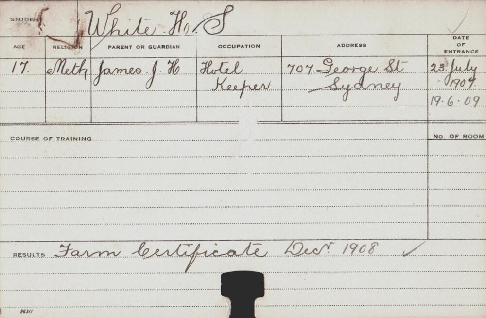 White, HS (Farm Certificate)
