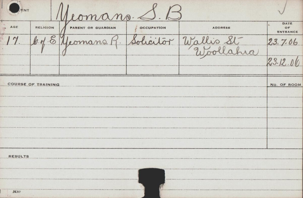Yeomans, SB (Course Not Identified)