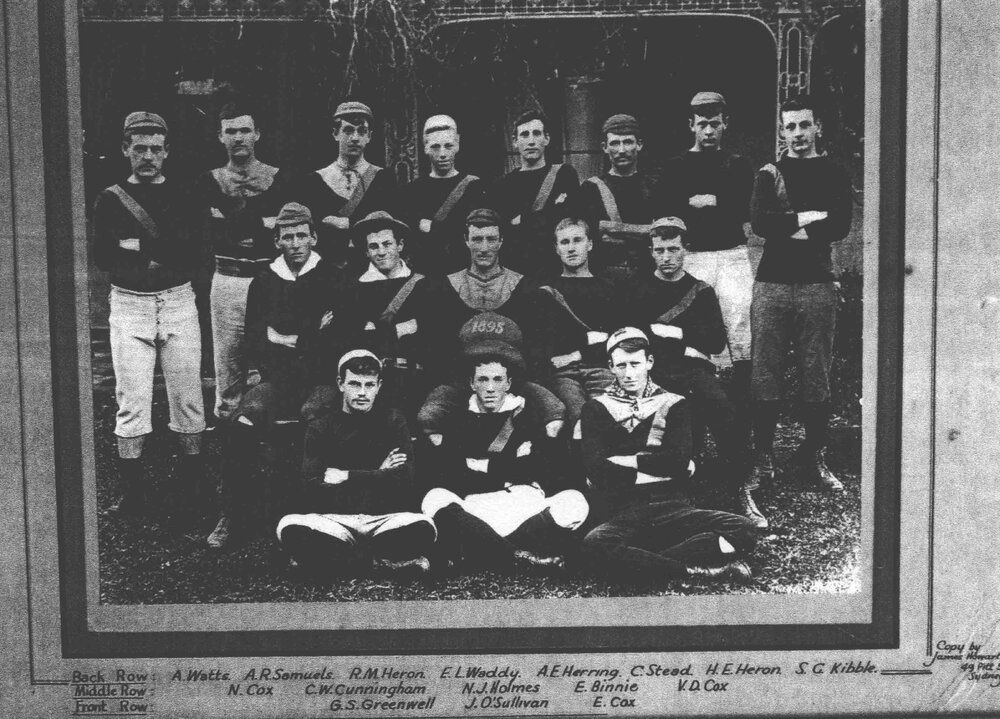 Football (Rugby Union) team - 1st XV, 1895 [Hawkesbury Agricultural College (HAC)]