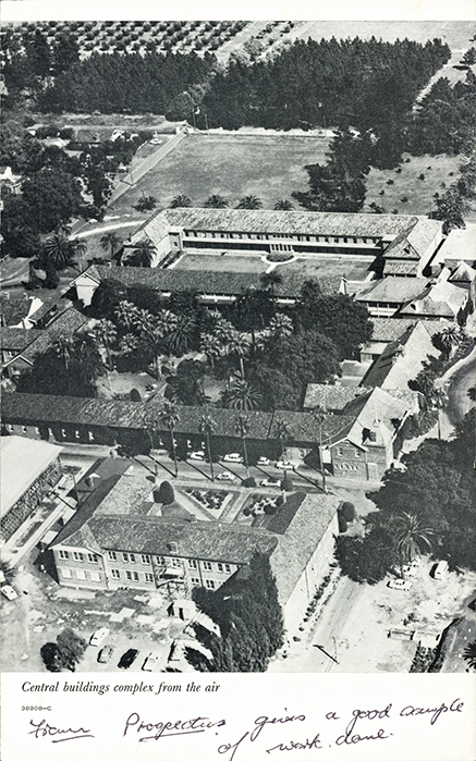 Aerial photograph - Main College buildings from East - new Basketball Gymnasium under construction [Hawkesbury Agricultural College (HAC)] - Print 2 of 2