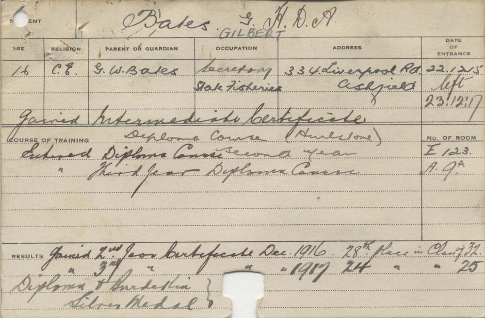 BATES, Gilbert (Hawkesbury Diploma of Agriculture (HDA))