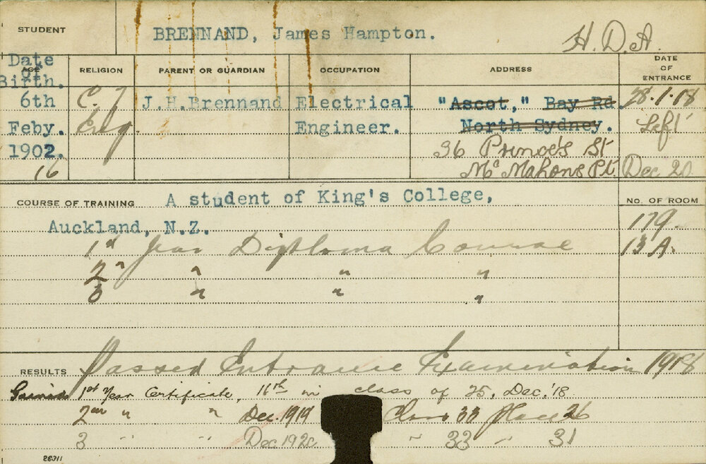 BRENNAND, James Hampton (Hawkesbury Diploma of Agriculture (HDA))