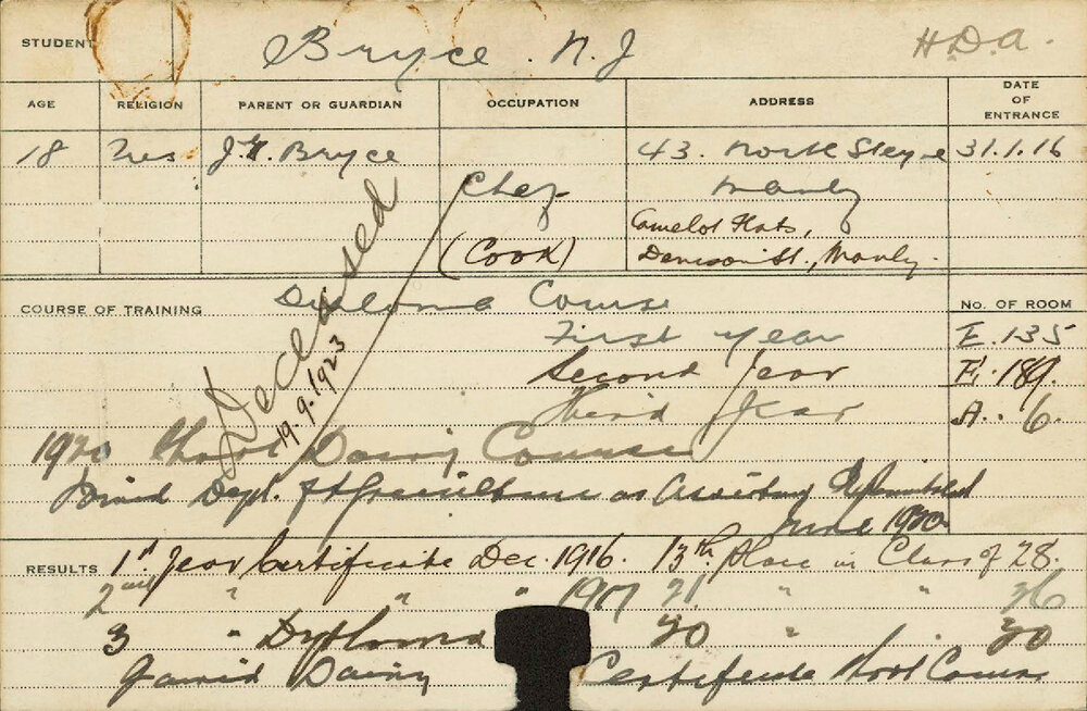 BRYCE, NJ (Hawkesbury Diploma of Agriculture (HDA) &amp; Short Course - Dairy)