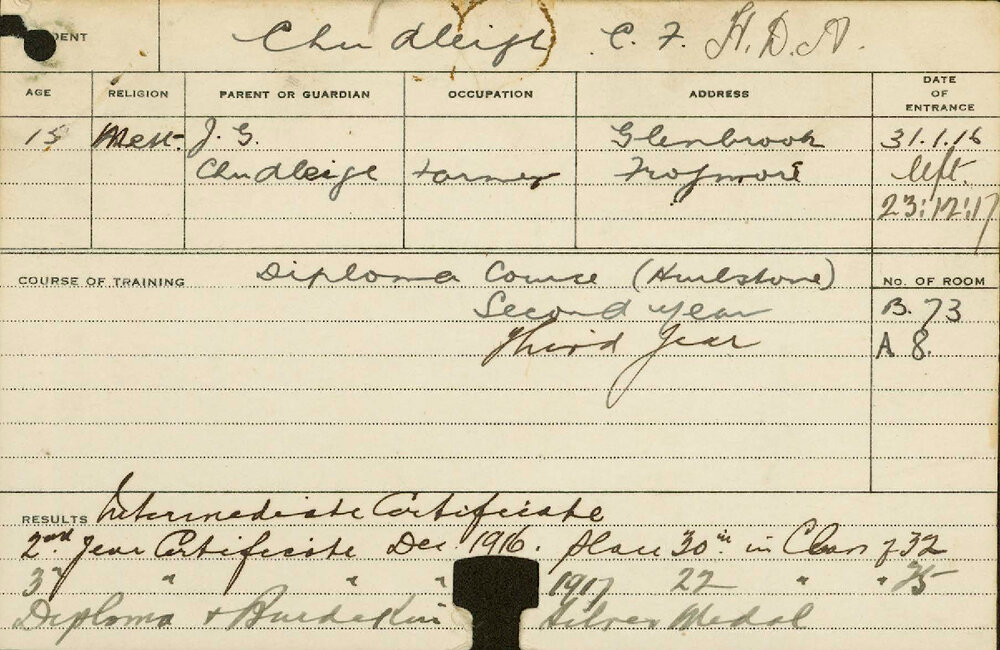 CHUDLEIGH, CF (Hawkesbury Diploma of Agriculture (HDA) (Burdekin Medal))