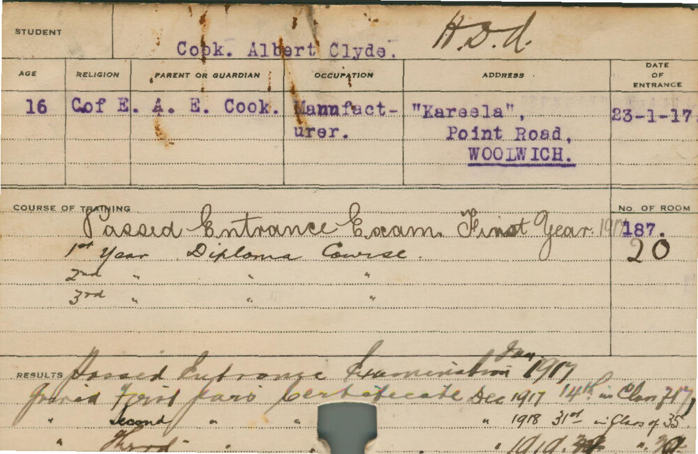 COOK, Albert Clyde (Hawkesbury Diploma of Agriculture (HDA))