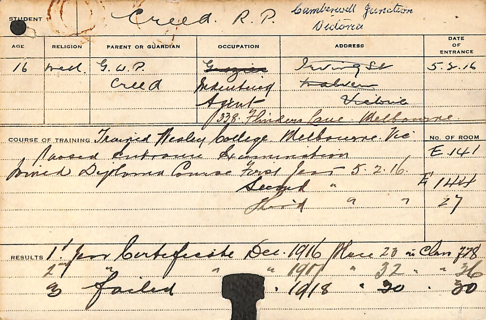 CREED, RP (Certificate - First &amp; Second year)