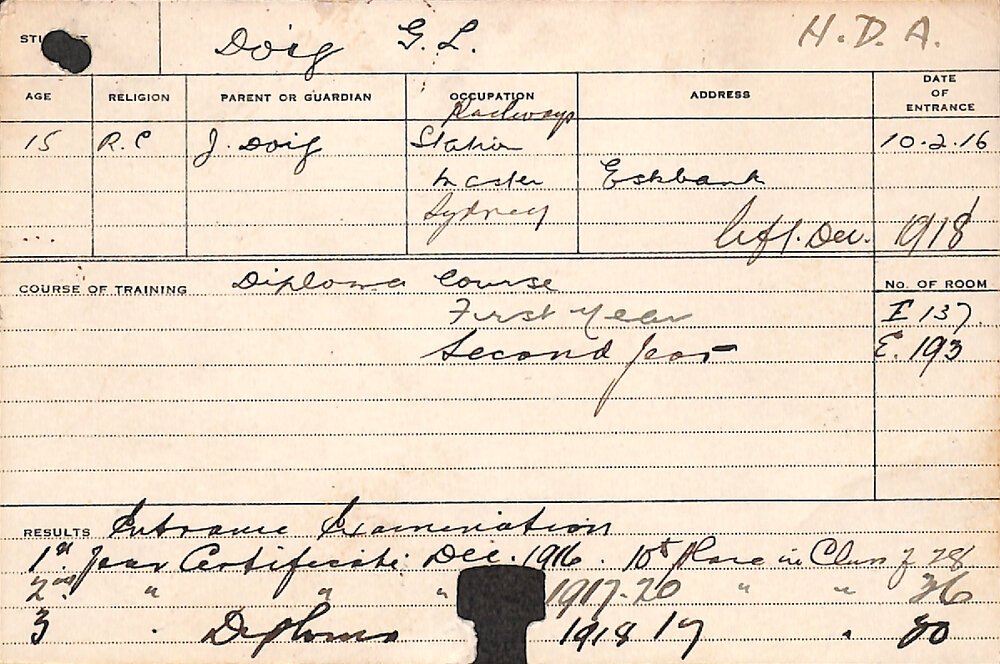 DOIG, GL (Hawkesbury Diploma of Agriculture (HDA))