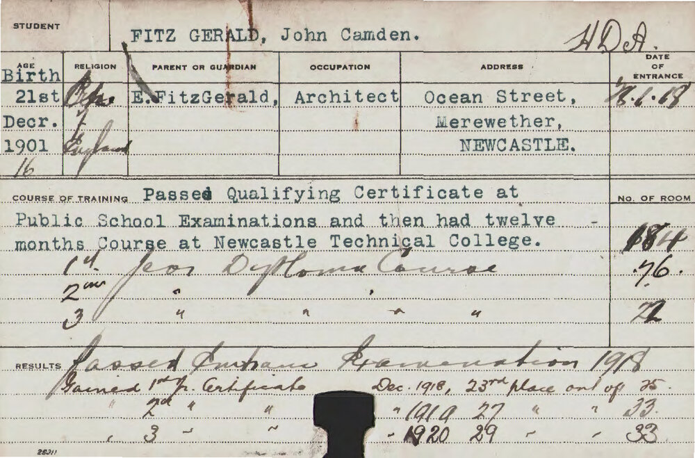 FITZGERALD, John Camden (Hawkesbury Diploma of Agriculture (HDA))