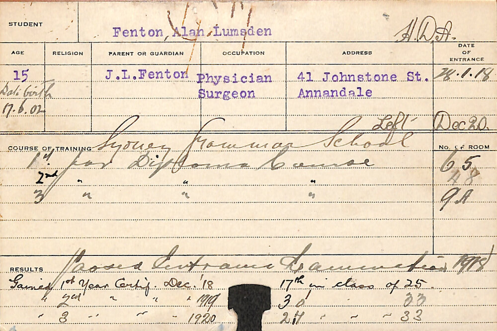 FENTON, Alan Lumsden (Hawkesbury Diploma of Agriculture (HDA))