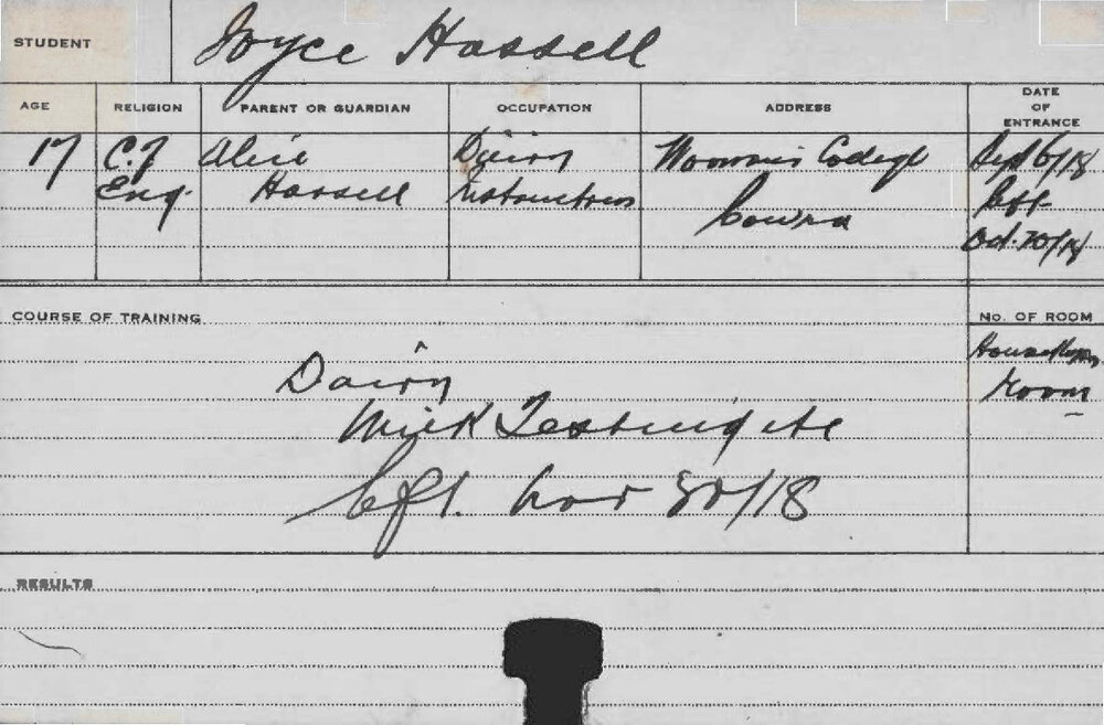 HASSALL, Joyce (Dairy)