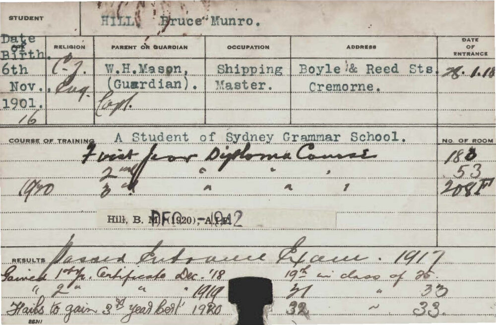 HILL, Bruce Munro (Diploma Course)