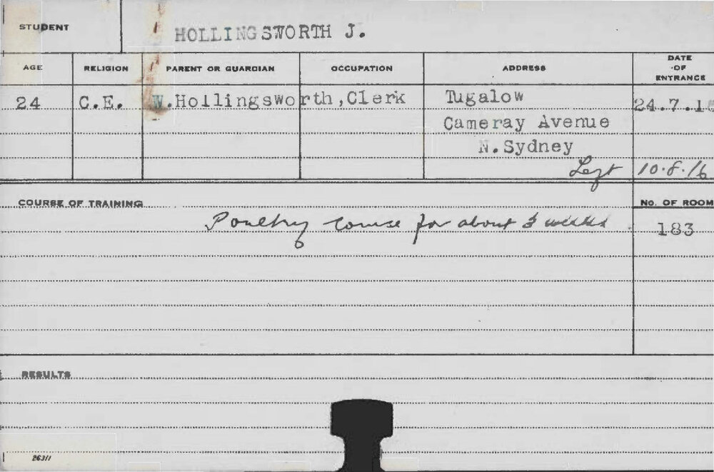 HOLLINGSWORTH, J (Short Course - Poultry)