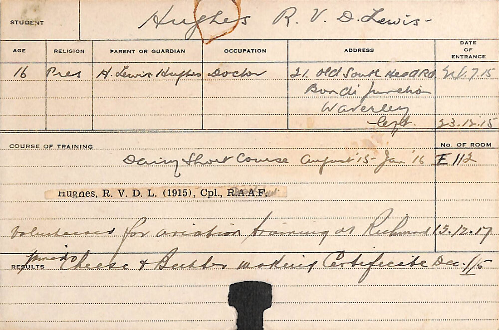 HUGHES, RV Lewis (Short course - Dairy)