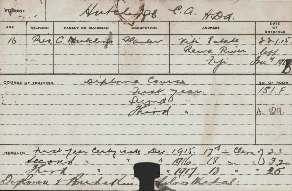 HUTCHINGS, CA (Hawkesbury Diploma of Agriculture (HDA))