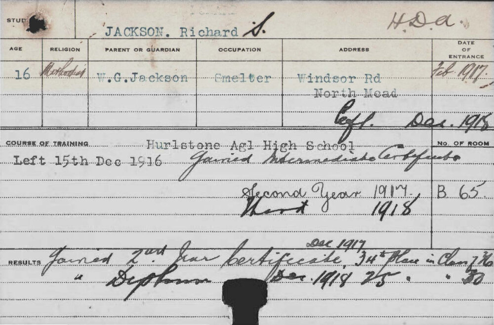 JACKSON, Richard S (Hawkesbury Diploma of Agriculture (HDA))