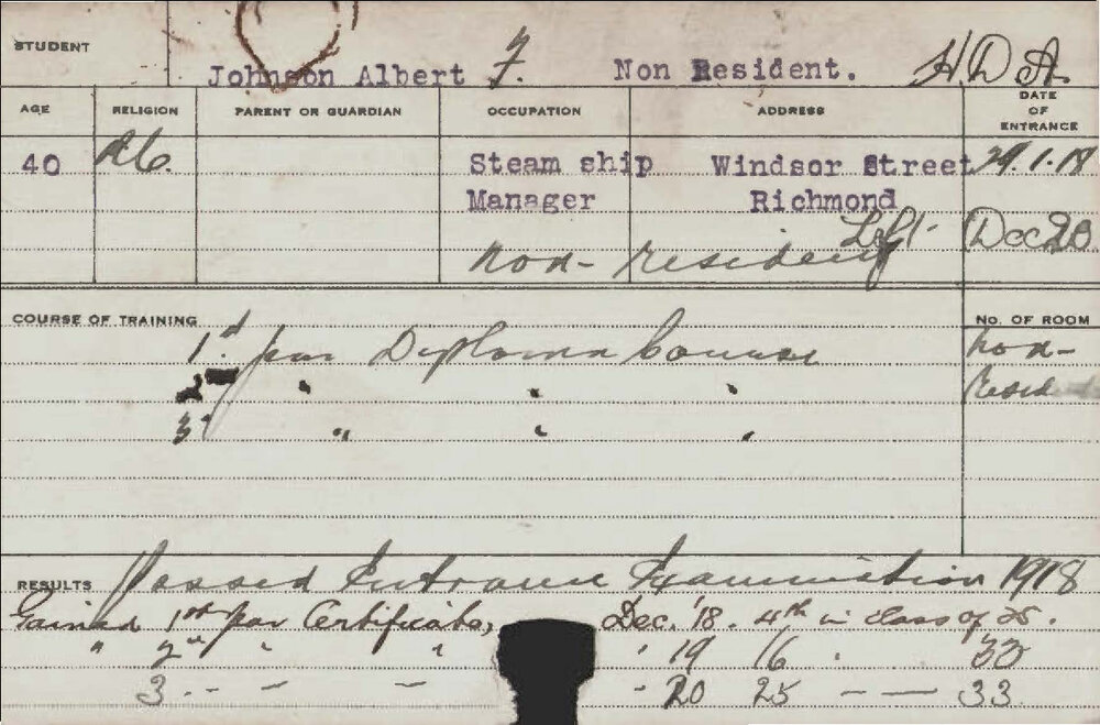 JOHNSON, Albert F (Hawkesbury Diploma of Agriculture (HDA))