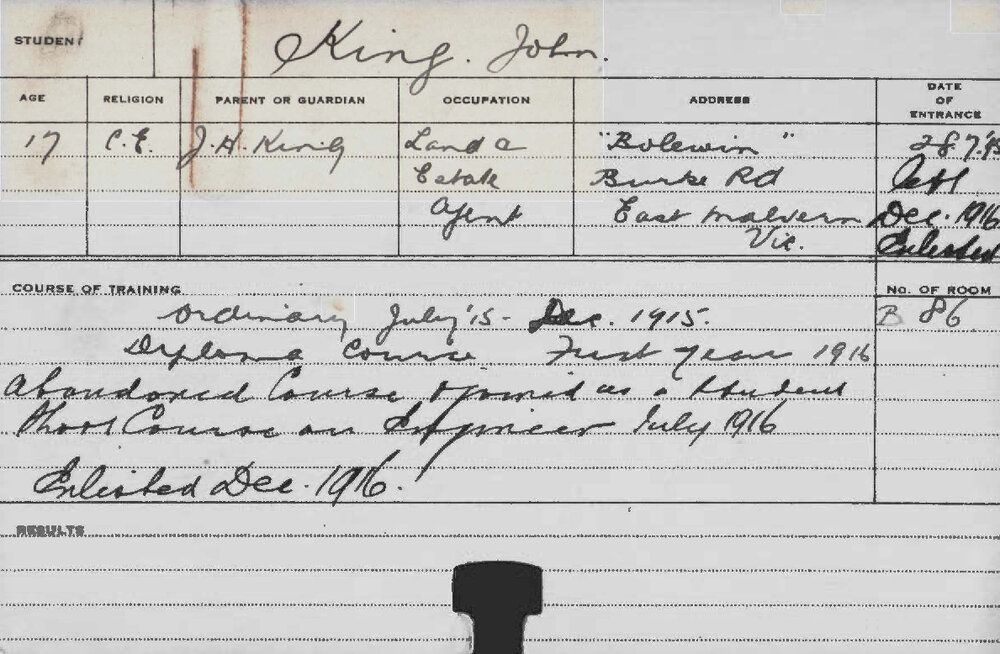 KING, John (Diploma Course/ Short Course - Engineer)