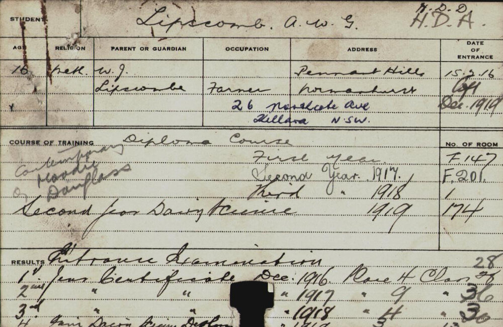 LIPSCOMB, AWG (Hawkesbury Diploma of Agriculture (HDA)/ Hawkesbury Diploma in Dairy (HDD))