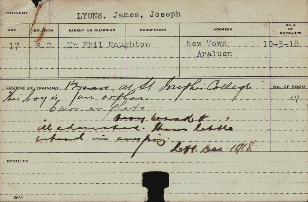 LYONS, James Joseph (Plots)