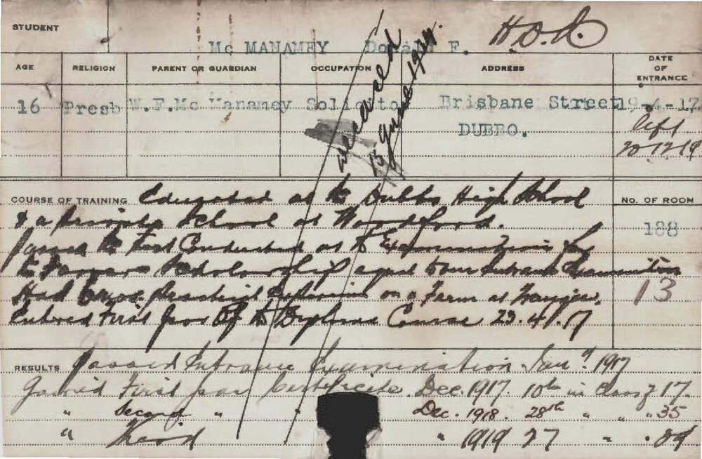 MCMANAMEY, Donald F (Hawkesbury Diploma of Agriculture (HDA))