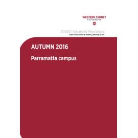 Learning Guide - Advanced Physiology (300851) - Autumn 2016