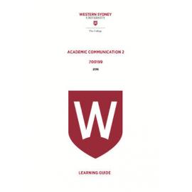Learning Guide - Academic Communication 2 (700199) - The College 2016