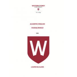 Learning Guide - Academic English (700056 / 900021) - The College 2016