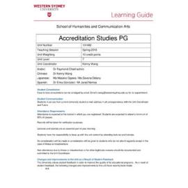 Learning Guide - Accreditation Studies PG (101482) - Spring 2016