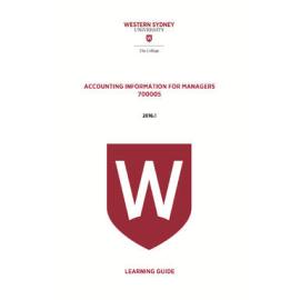 Learning Guide - Accounting Information for Managers (700005) - 2016.1