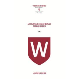 Learning Guide - Accounting Fundamentals (700046 / 900010) - 2016.1