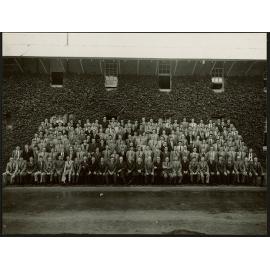 Diploma Day, 1949 - Staff & students (Principal EA Southee seated centre front row) [Hawkesbury Agricultural College (HAC)]