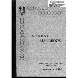 Course Handbook - Unit Outlines - Diploma in Teaching (Primary) - Semester V, 1980
