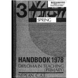 Course Handbook - Unit Outlines - Diploma in Teaching (Primary) - Spring 1978 (No. 3)
