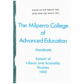Handbook - Milperra College of Advanced Education (MCAE) - School of Liberal & Scientific Studies - 1982