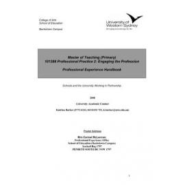 Handbook - Professional Practice 2: Engaging the Profession (101288) - Autumn 2008