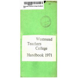 Handbook - Westmead Teachers College (WTC) - 1971