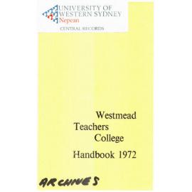 Handbook - Westmead Teachers College (WTC) - 1972