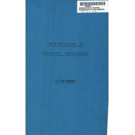 INTRODUCTION TO TEACHING PROCEDURES 1ST YEAR HANDBOOK