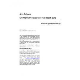 Postgraduate Handbook - Arts Schools [Western Sydney University] - 2018