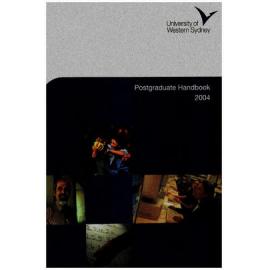 Postgraduate Handbook - University of Western Sydney (UWS) - 2004