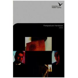 Postgraduate Handbook - University of Western Sydney (UWS) - 2005