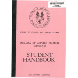 Student Handbook - Diploma of Applied Science (Nursing) - Autumn 1987
