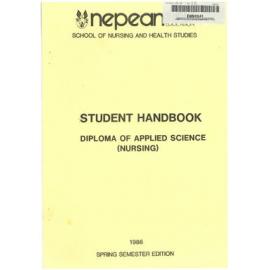 Student Handbook - Diploma of Applied Science (Nursing) - Spring 1986