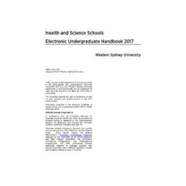 Undergraduate Handbook - Health and Science Schools [Western Sydney University] - 2017