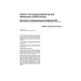 Undergraduate Handbook - Science, Technology, Engineering and Mathematics Schools (STEM) [Western Sydney University] - 2021
